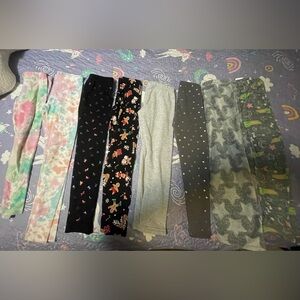 Mixed lot of Girl’s Leggings size 7/8- Tie-Dye, Black, Gray, and Patterns